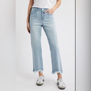 1822 Denim Frayed High Waist Demi Bootcut Jeans in Chase Size 14/32